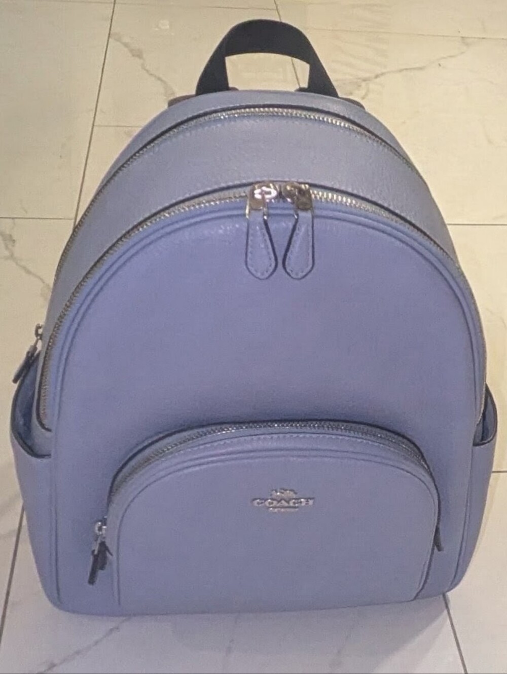 COACH Court Backpack in Pebble Leather – Twilight Blue, Style 5666 💙 EUC
